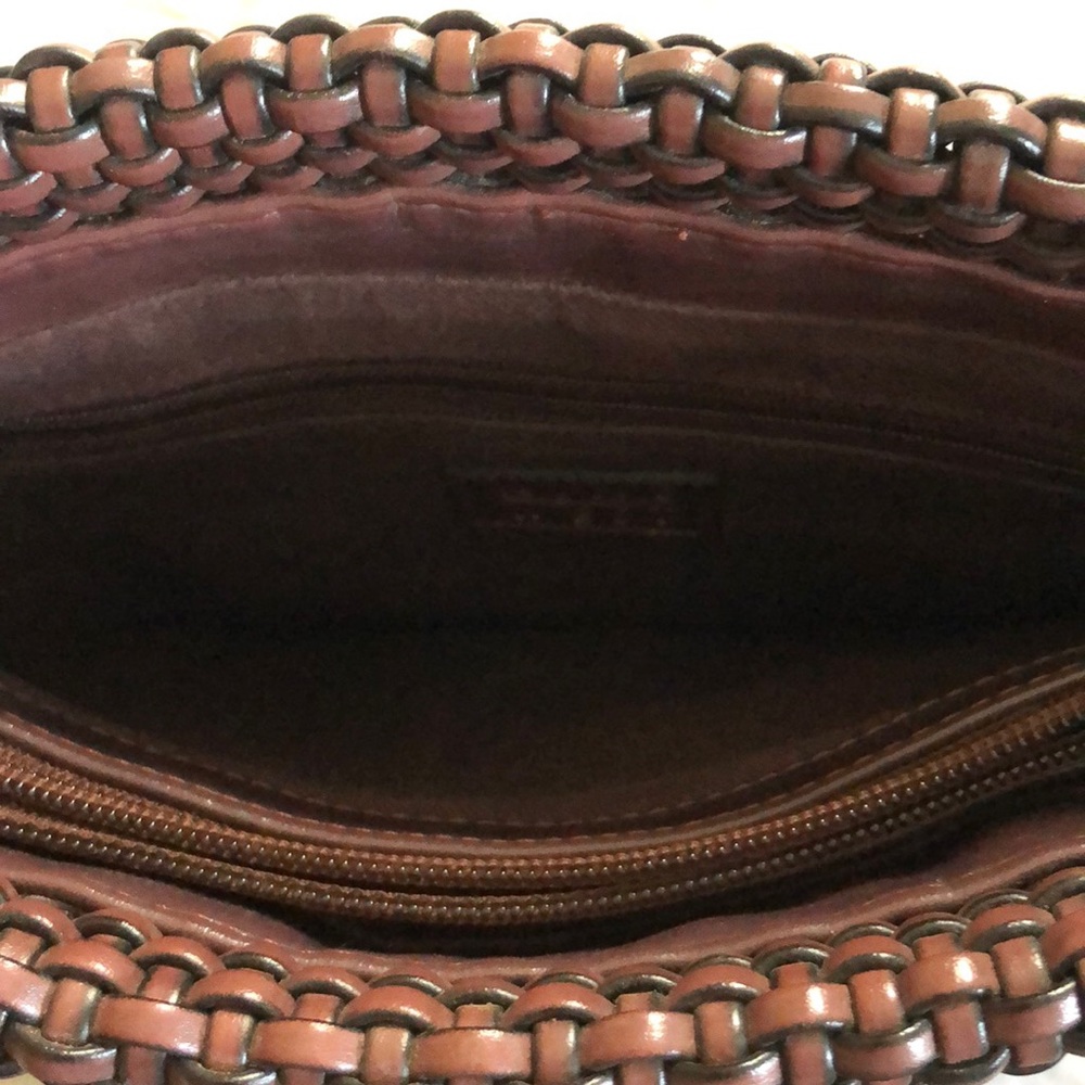 Minimalist Chic Y2K Coastal Grandmother Brown Woven Handbag - Picture 7 of 8